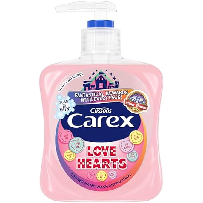 careX FUN EDITIONS LOVE HEARTS HAND WASH PACK OF 6, ANTIBACTERIAL HAND SOAP WITH FUN EDITION SWIZZLES LOVE HEARTS FRAGRANCE, SOAP THAT CLEANS, CARES AND PROTECTS, 250ML - Image 2